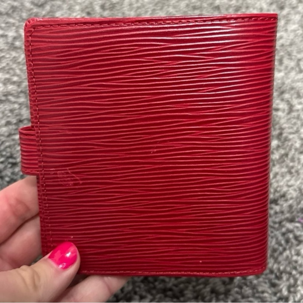 Louis Vuitton red epi leather compact wallet - Picture 2 of 7